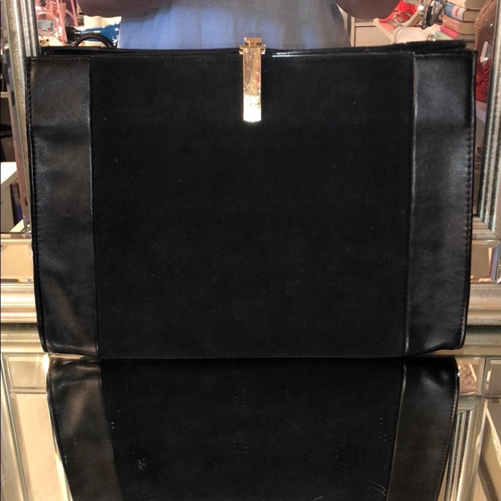 Suede and Leather clutch from The Limited